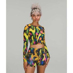 NWT Lululemon Wunder Train Top Womens 20 Cropped Long Sleeve Crop Top Multicolor